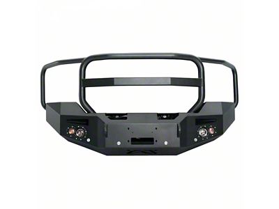 Fab Fours Premium Heavy Duty Winch Front Bumper with Full Guard; Matte Black (23-24 F-250 Super Duty)