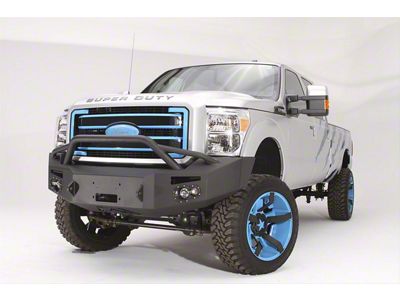 Fab Fours Premium Heavy Duty Winch Front Bumper with Pre-Runner Guard; Matte Black (11-16 F-250 Super Duty)