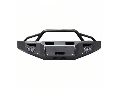 Fab Fours Premium Heavy Duty Winch Front Bumper with Pre-Runner Guard; Matte Black (23-24 F-250 Super Duty)