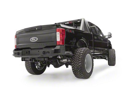 Fab Fours Premium Rear Bumper; Not Pre-Drilled for Backup Sensors; Bare Steel (17-22 F-250 Super Duty)