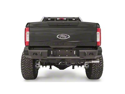 Fab Fours Premium Rear Bumper; Not Pre-Drilled for Backup Sensors; Matte Black (17-22 F-250 Super Duty)