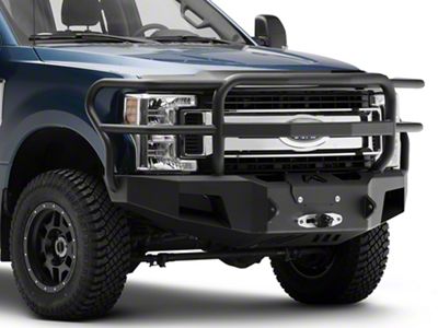 Fab Fours Premium Winch Front Bumper with Full Guard; Matte Black (17-22 F-250 Super Duty)