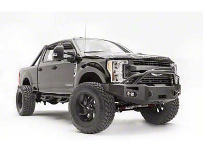 Fab Fours Premium Winch Front Bumper with Pre-Runner Guard; Bare Steel (17-22 F-250 Super Duty)