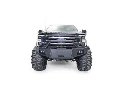 Fab Fours Premium Winch Front Bumper with Pre-Runner Guard; Bare Steel (17-22 F-250 Super Duty)