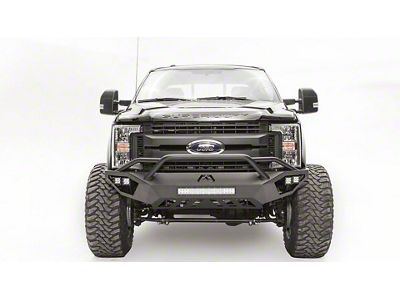 Fab Fours Vengeance Front Bumper with Pre-Runner Guard; Matte Black (23-24 F-250 Super Duty)