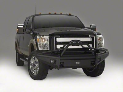 Fab Fours Black Steel Elite Front Bumper with Pre-Runner Guard; Matte Black (11-16 F-350 Super Duty)