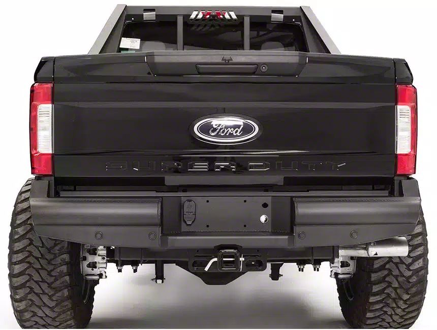 Fab Fours F350 Super Duty Black Steel Elite Rear Bumper; Matte Black