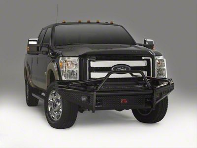 Fab Fours Black Steel Ranch Front Bumper with Pre-Runner Guard; Matte Black (11-16 F-350 Super Duty)