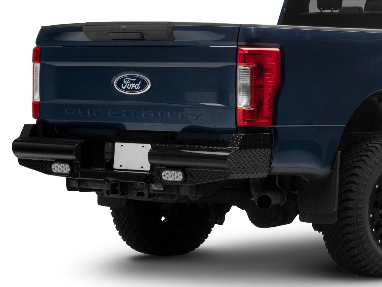 Fab Fours F350 Super Duty Black Steel Rear Bumper; Matte Black FS17