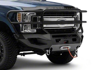 Fab Fours Matrix Front Bumper with Full Guard and D-Ring Mounts; Matte Black (17-22 F-350 Super Duty)