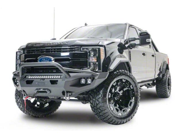 Fab Fours Matrix Front Bumper with Pre-Runner Guard; Bare Steel (17-22 F-350 Super Duty)