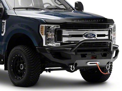 Fab Fours Matrix Front Bumper with Pre-Runner Guard and D-Ring Mounts; Matte Black (17-22 F-350 Super Duty)