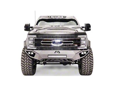 Fab Fours Open Fender Front Bumper with No Guard; Matte Black (17-22 F-350 Super Duty)