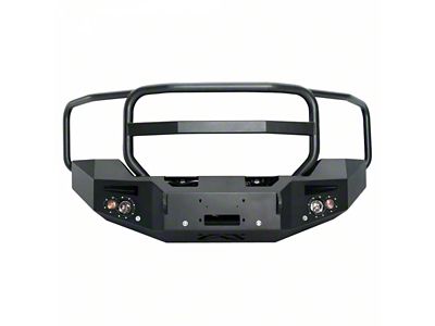 Fab Fours Premium Heavy Duty Winch Front Bumper with Full Guard; Matte Black (23-25 F-350 Super Duty)