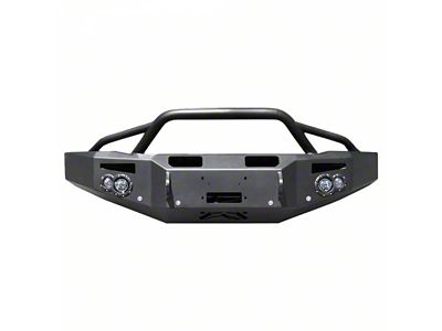 Fab Fours Premium Heavy Duty Winch Front Bumper with Pre-Runner Guard; Matte Black (23-25 F-350 Super Duty)