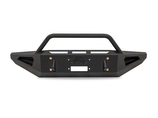 Fab Fours Red Steel Front Bumper with Pre-Runner Guard; Matte Black (17-22 F-350 Super Duty)