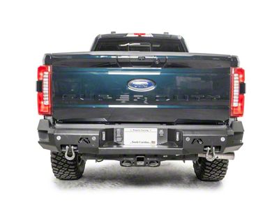 Fab Fours Vengeance Rear Bumper; Pre-Drilled for Backup Sensors; Bare Steel (23-26 F-350 Super Duty)