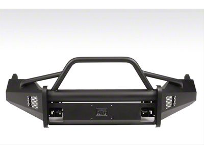 Fab Fours Black Steel Elite Front Bumper with Pre-Runner Guard; Matte Black (13-18 RAM 1500, Excluding Express, Rebel & Sport)