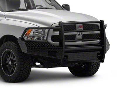 Fab Fours Black Steel Front Bumper with Full Guard; Matte Black (13-18 RAM 1500, Excluding Express, Rebel & Sport)