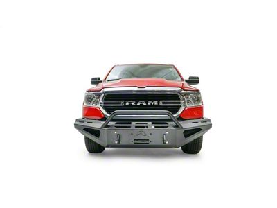 Fab Fours Red Steel Front Bumper with Pre-Runner Guard; Matte Black (19-24 RAM 1500, Excluding Rebel & TRX)