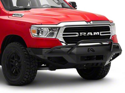 Fab Fours Vengeance Front Bumper with Pre-Runner Guard; Matte Black (19-24 RAM 1500, Excluding Rebel & TRX)