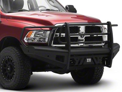 Fab Fours Black Steel Elite Front Bumper with Full Guard; Matte Black (19-24 RAM 2500)