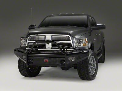 Fab Fours Black Steel Front Bumper with Pre-Runner Guard; Matte Black (10-18 RAM 2500)