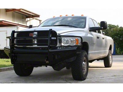 Fab Fours Black Steel Ranch Front Bumper with Full Guard; Matte Black (03-05 RAM 2500)