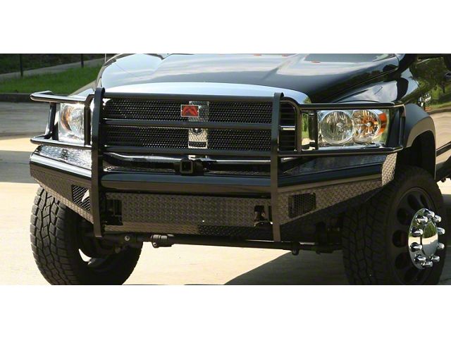 Fab Fours Black Steel Ranch Front Bumper with Full Guard; Matte Black (06-09 RAM 2500)