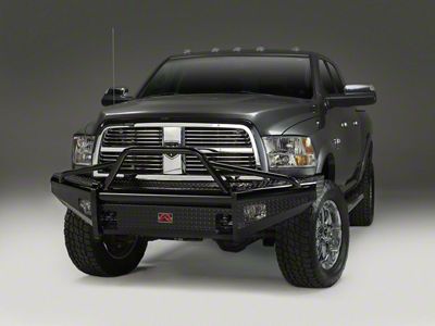 Fab Fours Black Steel Ranch Front Bumper with Pre-Runner Guard; Matte Black (06-09 RAM 2500)