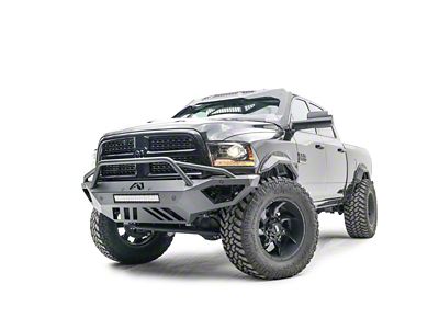 Fab Fours Open Fender Front Bumper with Pre-Runner Guard; Matte Black (16-18 RAM 2500)