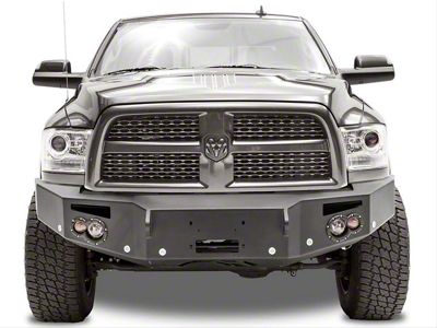 Fab Fours Premium Heavy Duty Winch Front Bumper with No Guard; Pre-Drilled for Front Parking Sensors; Bare Steel (16-18 RAM 2500)