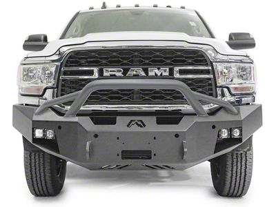 Fab Fours Premium Winch Front Bumper with Pre-Runner Guard; Matte Black (19-24 RAM 2500)