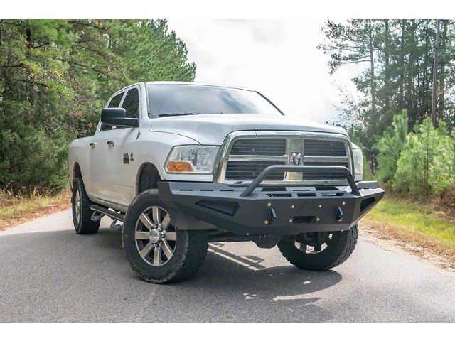 Fab Fours Red Steel Front Bumper with Pre-Runner Guard; Matte Black (10-18 RAM 2500)