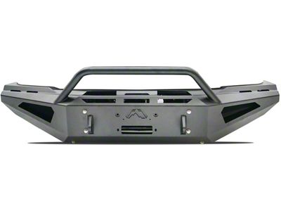 Fab Fours Red Steel Front Bumper with Pre-Runner Guard; Matte Black (19-24 RAM 2500)