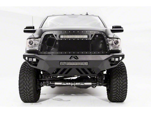 Fab Fours Vengeance Front Bumper with No Guard; Not Pre-Drilled for Front Parking Sensors; Bare Steel (10-18 RAM 2500)