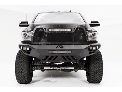 Fab Fours Vengeance Front Bumper with No Guard; Not Pre-Drilled for Front Parking Sensors; Matte Black (10-18 RAM 2500)