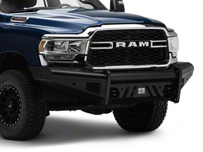 Fab Fours Black Steel Elite Front Bumper; Matte Black (19-24 RAM 3500)