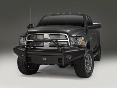 Fab Fours Black Steel Elite Front Bumper with Pre-Runner Guard; Matte Black (10-18 RAM 3500)