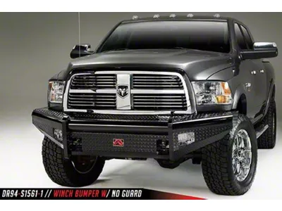 Fab Fours Black Steel Front Ranch Bumper with No Guard and Tow Hooks; Gloss Black (94-02 RAM 3500)