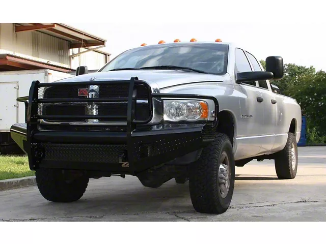 Fab Fours Black Steel Ranch Front Bumper with Full Guard; Matte Black (03-05 RAM 3500)