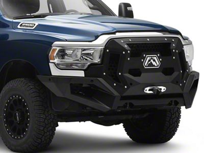 Fab Fours Front Full Width Grumper; Matte Black (19-25 RAM 3500)