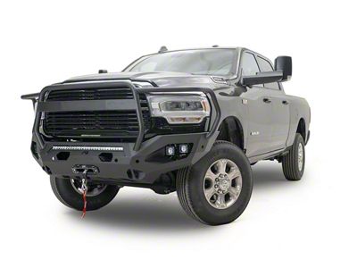 Fab Fours Matrix Front Bumper with Full Guard; Matte Black (19-24 RAM 3500)