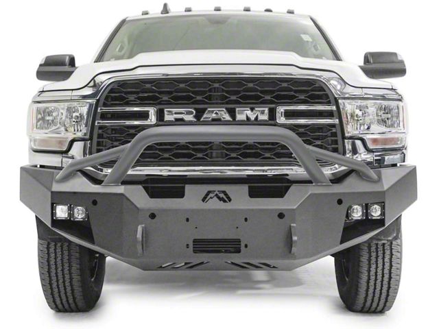 Fab Fours Premium Winch Front Bumper with Pre-Runner Guard; Bare Steel (19-24 RAM 3500)