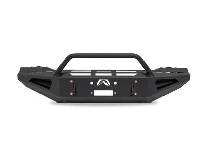 Fab Fours Red Steel Front Bumper with Pre-Runner Guard; Matte Black (03-05 RAM 3500)