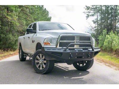 Fab Fours Red Steel Front Bumper with Pre-Runner Guard; Matte Black (10-18 RAM 3500)