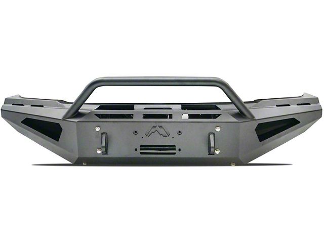 Fab Fours Red Steel Front Bumper with Pre-Runner Guard; Matte Black (19-24 RAM 3500)