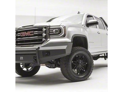 Fab Fours Black Steel Elite Front Bumper with No Guard; Matte Black (16-18 Sierra 1500)