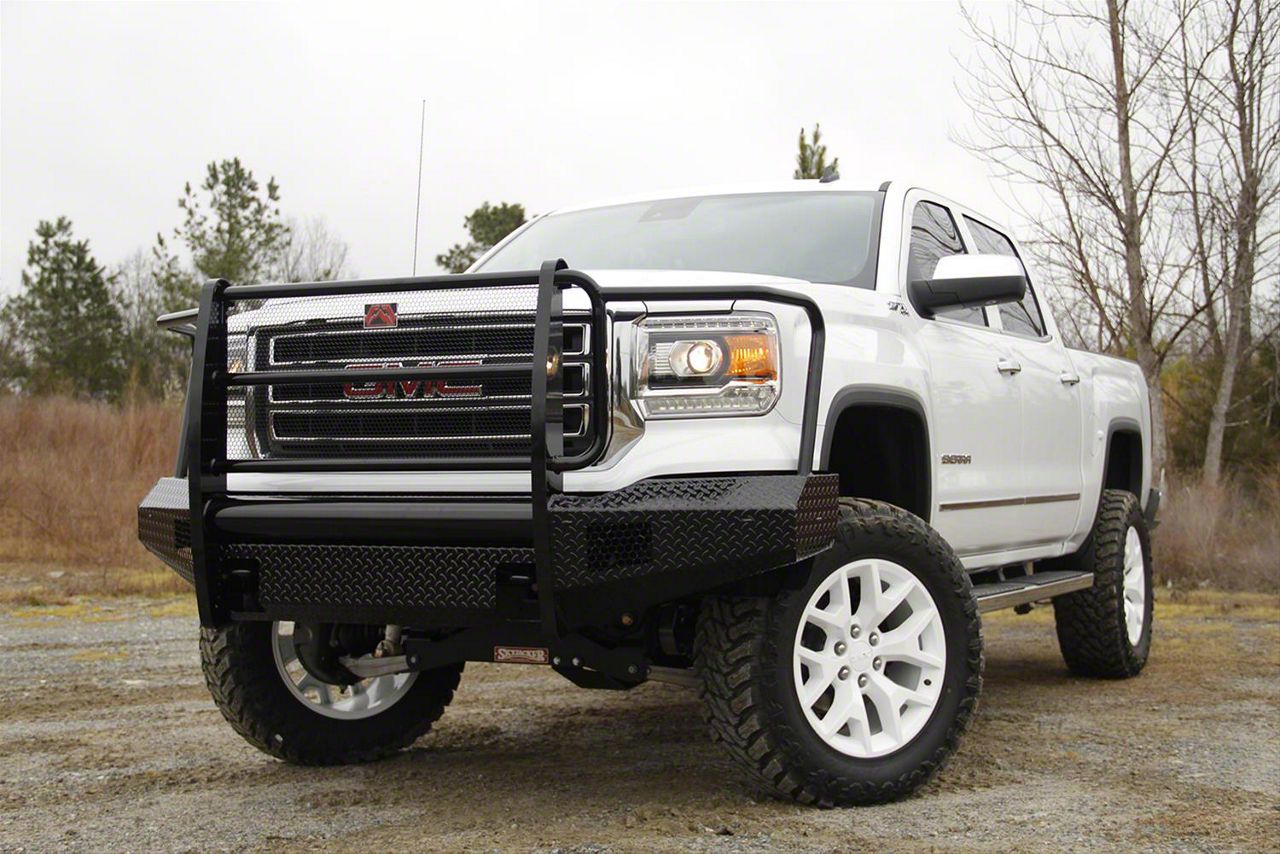 Fab Fours Sierra 1500 Black Steel Front Bumper with Full