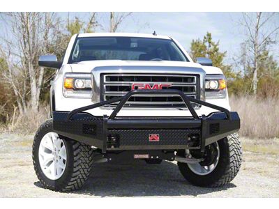 Fab Fours Black Steel Front Bumper with Pre-Runner Guard; Matte Black (14-15 Sierra 1500)